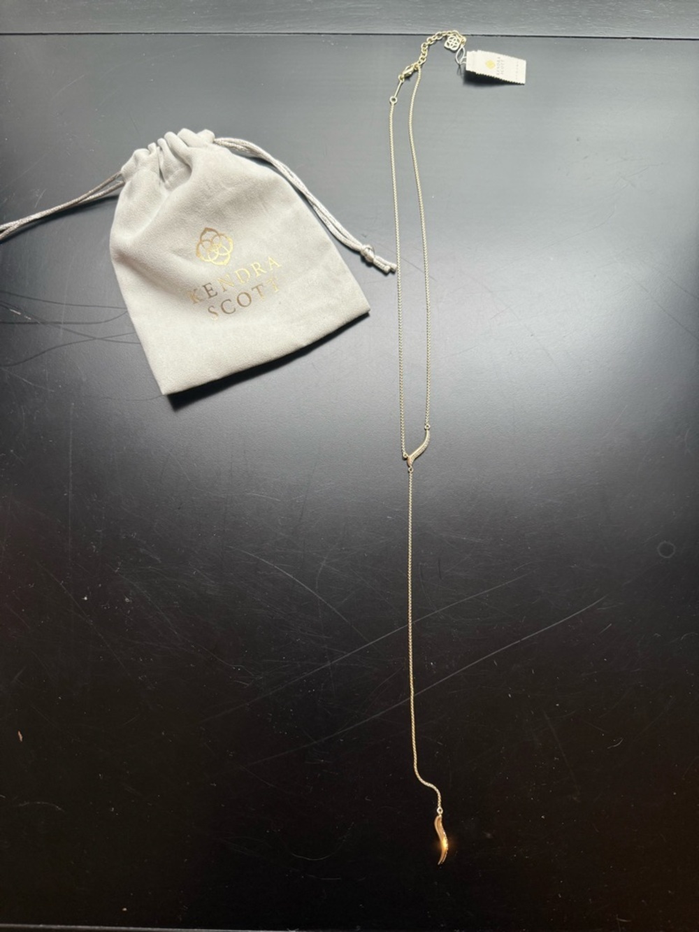 Kendra Scott Gold Lariat Pendant Necklace